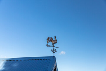 Rooster weather vane in Trinite, Martinique, France