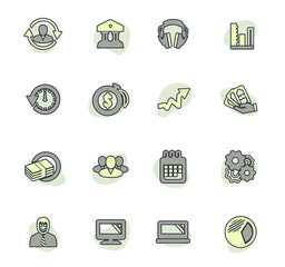 Fototapeta na wymiar Business management and human resources icons set