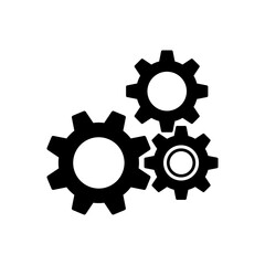 Gear wheels pictogram, icon isolated on a white background. EPS10 vector file