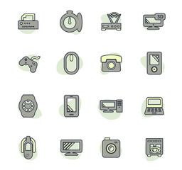 Devices icons set