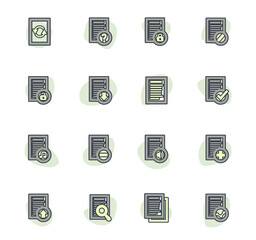 Documents icons set