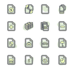 Documents icons set
