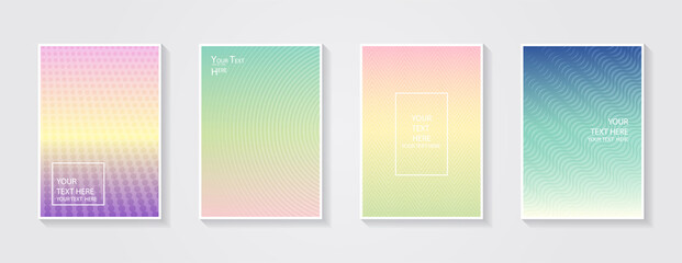 Minimal modern cover design. Dynamic colorful gradients. Future geometric patterns. Blue, pink, yellow, green, orange, purple placard poster template.