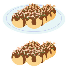 かわいいたこ焼きのイラスト