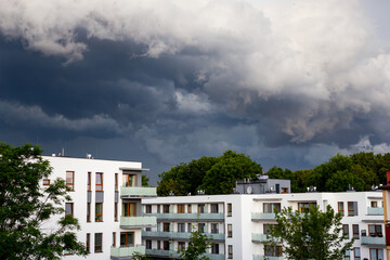 Dramatic sky in the sicty, with clouds,  before the storm 