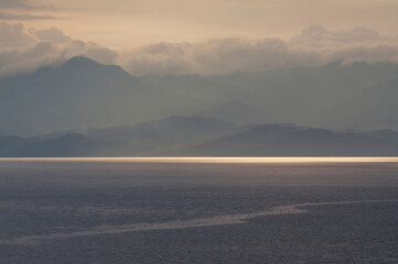 Lake Kivu seen from Rubavu in Rwanda, towards Goma in D.R. Congo