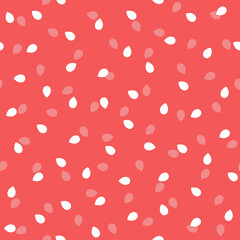 Seamless pattern with watermelon seeds. Endless red background for National Watermelon Day.