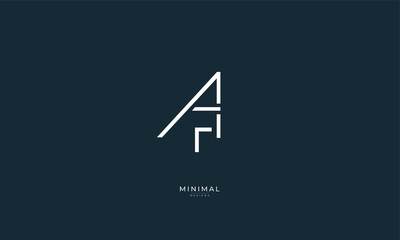 Alphabet letter icon logo AF 