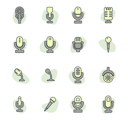 Microphone icons set