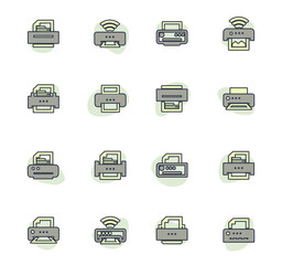 Print icons set