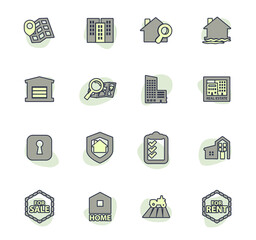 Real estate icons set