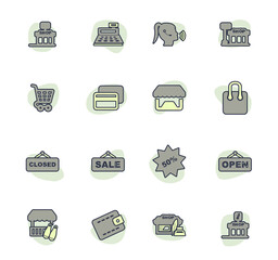 Shop icons set