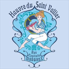 Sailor girl with monocular