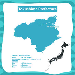 Tokushima Prefecture Map of Japan Country