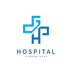 Obraz premium Health logo with initial letter J H, H J, J H logo designs concept. Medical health-care logo designs template.