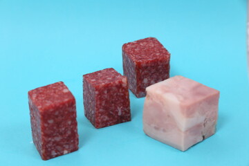 smoked sausage with ham, diced