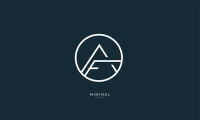 Alphabet letter icon logo AF 