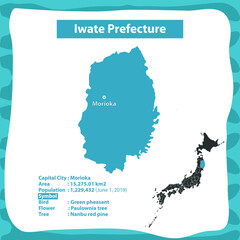 Iwate Prefecture Map of Japan Country