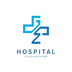 Obraz premium Health logo with initial letter J Z, Z J, J Z logo designs concept. Medical health-care logo designs template.