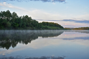 gentle beautiful dawn on a small river