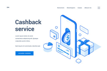 Banner advertising modern cashback service for devices