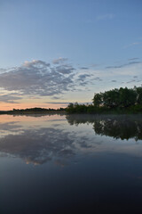 gentle beautiful dawn on a small river