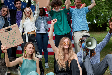 young people draw attention to the problem of marijuana protests, it is a global movement manifesto...