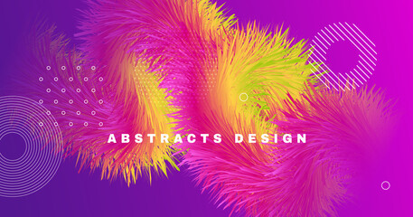 Vibrant Design. 3d Gradient Movement. Abstract 