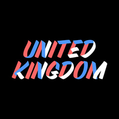 UK sign brush paint lettering on black background. Britain design templates for greeting cards, overlays, posters