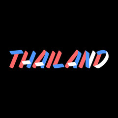 Thailand sign brush paint lettering on black background. Design templates for greeting cards, overlays, posters