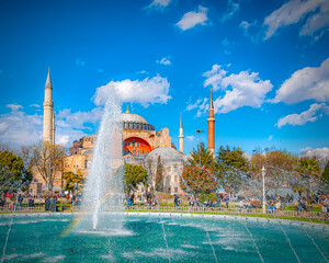 Fototapeta na wymiar Istanbul Hagia Sophia and Fountain