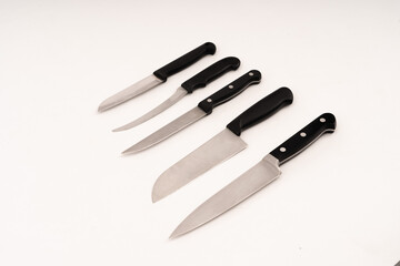Kitchen knife on white background.