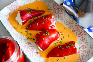 Pimientos del piquillo, stuffed spanish paprika