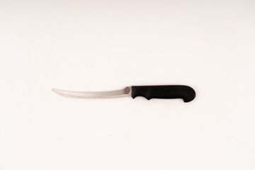 Knife for steak on white background.