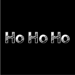 HoHoHo brush hand drawn paint on black background. Design lettering templates for greeting cards, overlays, posters