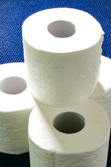 Rolls of toilet paper in a bathroom