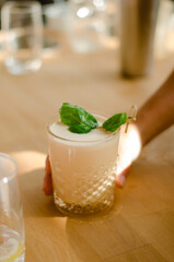 making a cold coffee drink.
ice in a mug