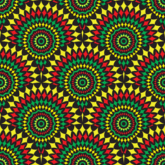 Seamless Vector African Circles Design Pattern for Fabric and Textile Print