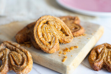 Palmeritas, traditional spanish dessert delicious