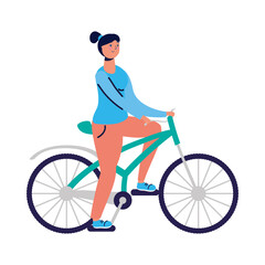 Fototapeta premium young woman female in bicycle character
