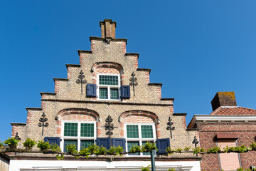gable of old Dutch house in Zevenbergen, The Netherlands
