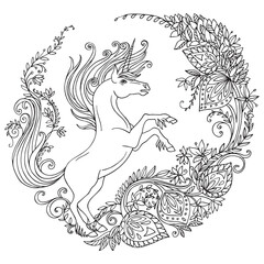 Coloring unicorn vector 9