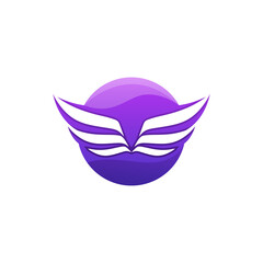 awesome wing color logo vector abstract