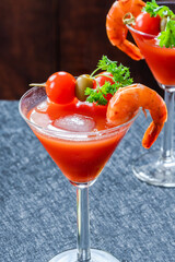 Bloody Mary cocktail with vodka and tomato juice