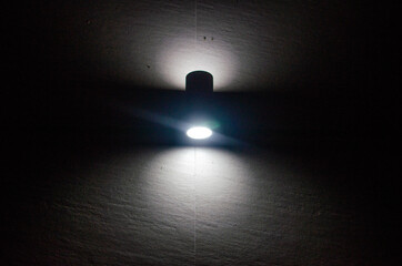 Bright spotlight in the night