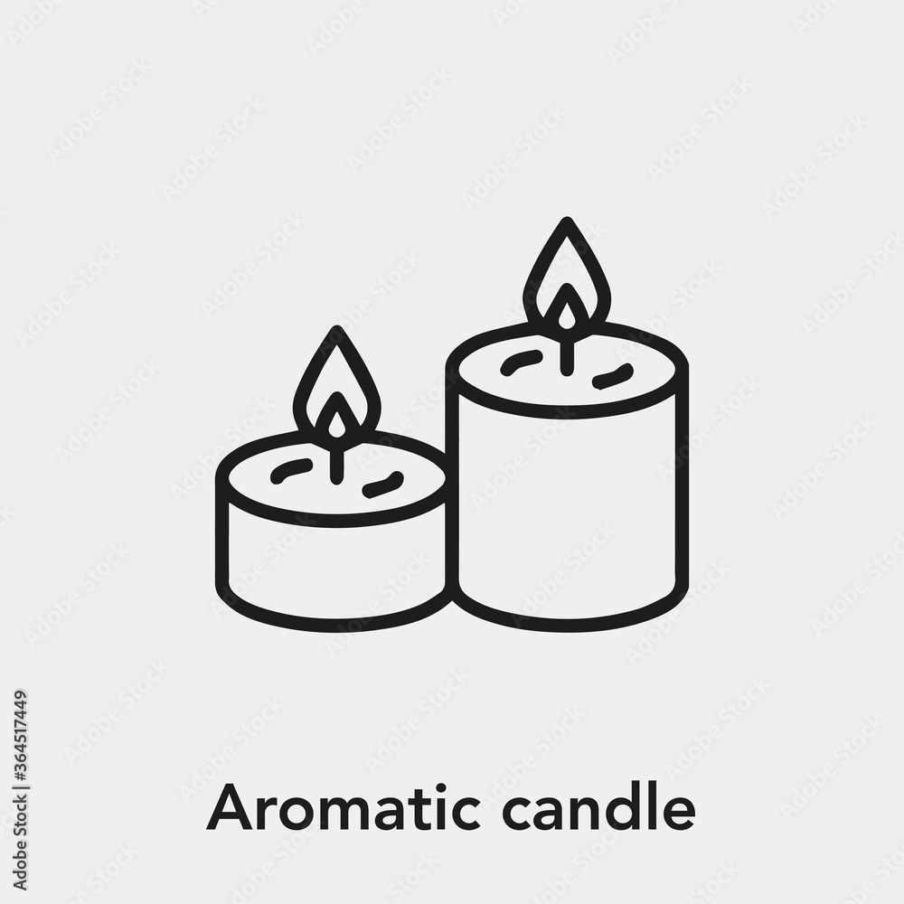 Poster aromatic candle icon vector. linear style sign for mobile concept and web design. aromatic candle sy