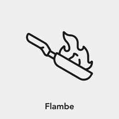 flambe icon vector sign symbol