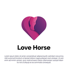 Obraz premium illustration of a colorful horse shaped love logo template