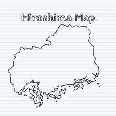 Hiroshima Prefecture Map of Japan Paper Design