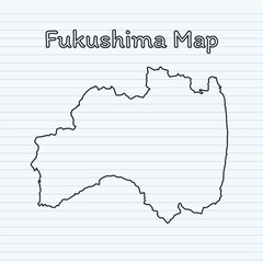 Fukushima Prefecture Map of Japan Paper Design